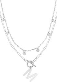 Adornia Toggle Initial Pendant Layered Necklace