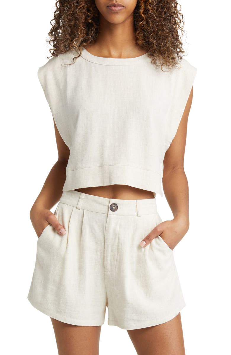 BP. Muscle Crop Woven Top, Main, color, 