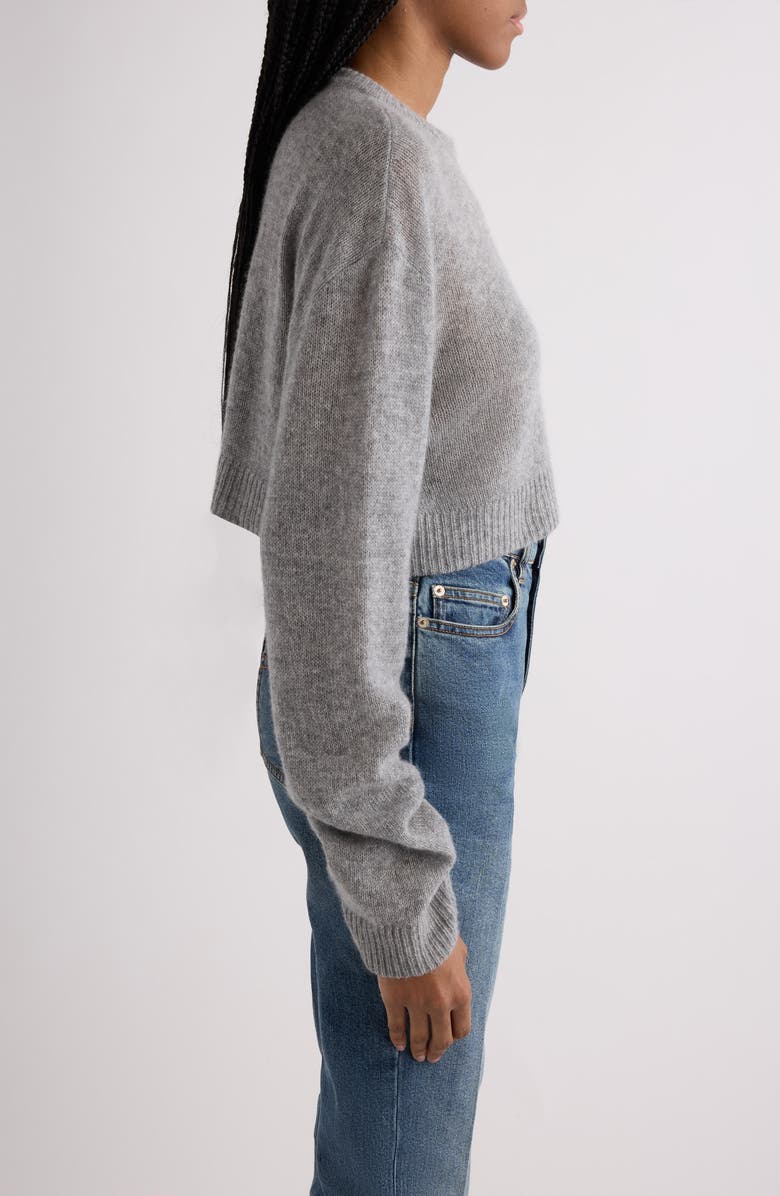 Balenciaga Crop Cashmere Sweater, Alternate, color, 1167 Heather Grey