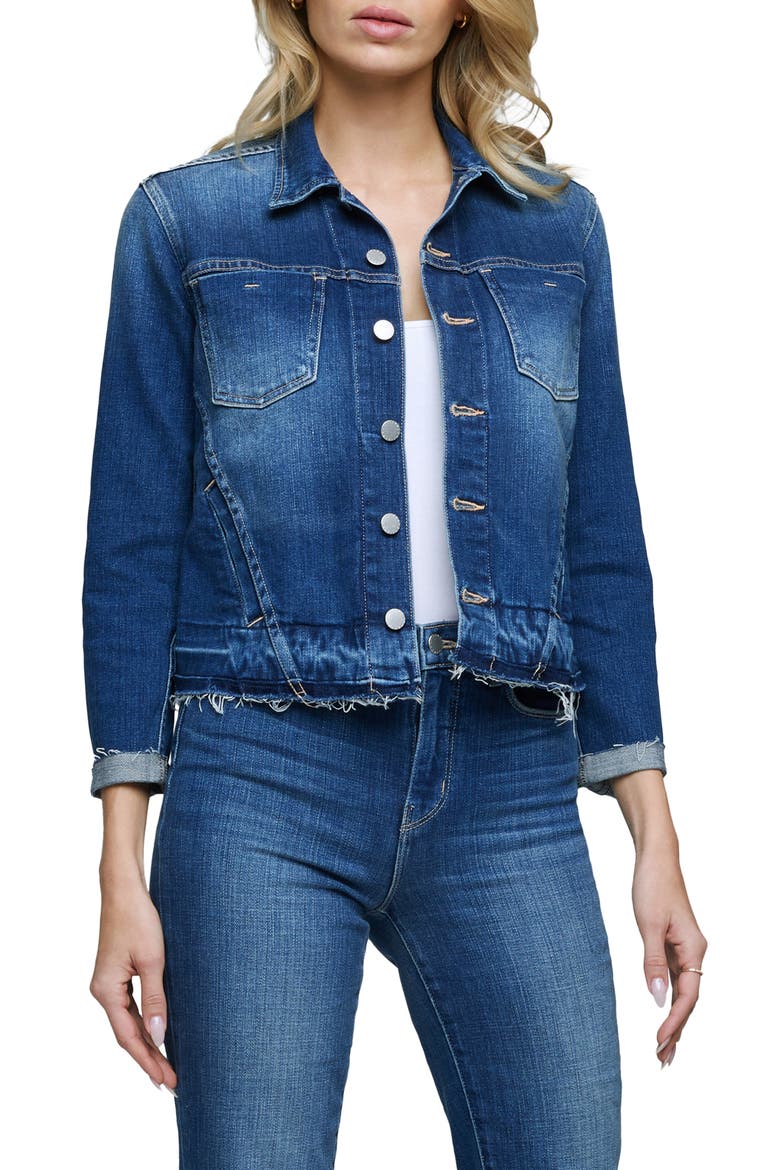 Tatiana Release Hem Trucker Jacket, Main, color, TALLEDEGA