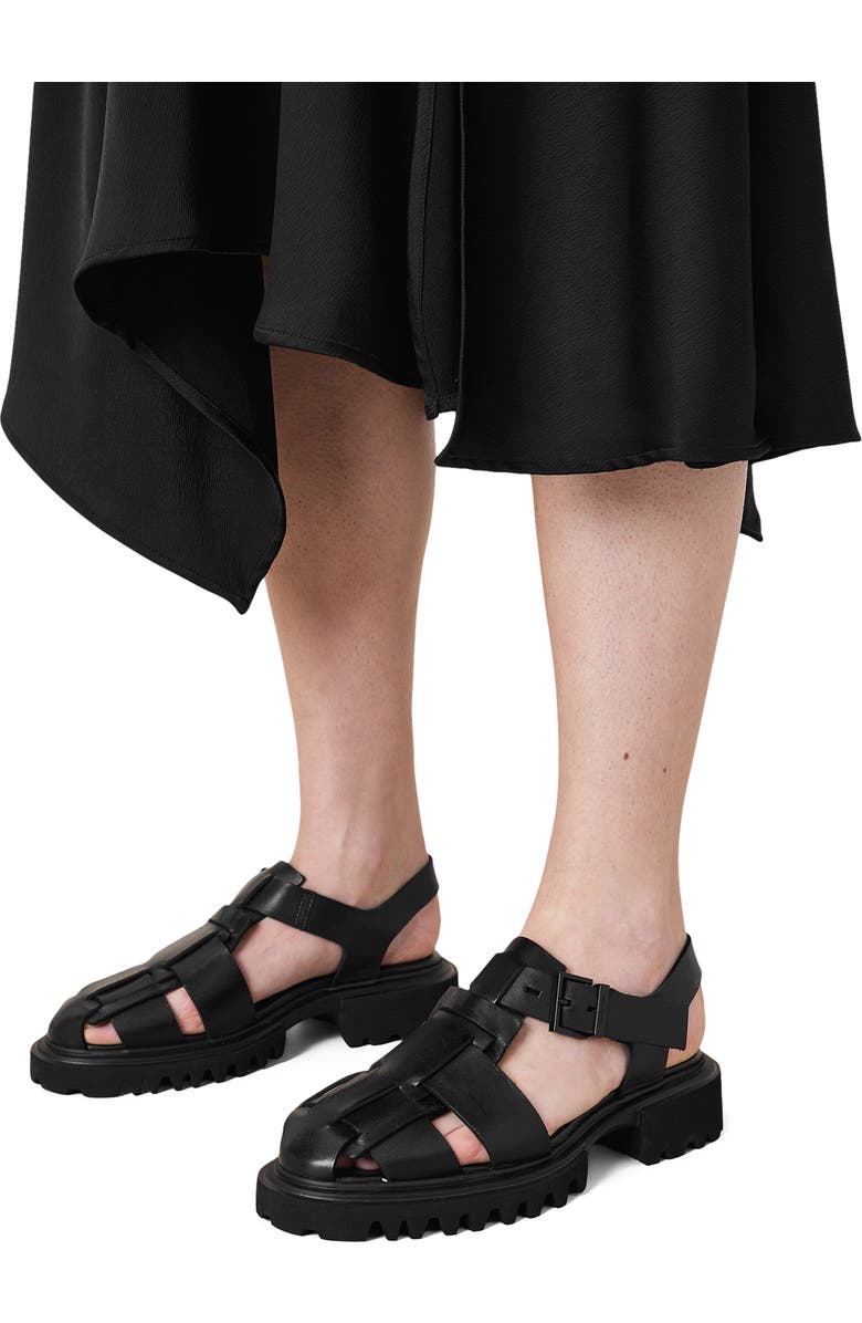 AllSaints Tess Lug Sole Fisherman Sandal, Alternate, color,