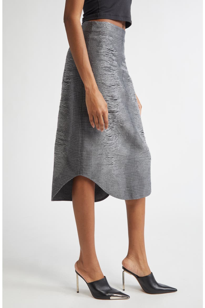 O-Tavy Prince of Wales Check Midi Skirt, Alternate, color, MELANGE GREY