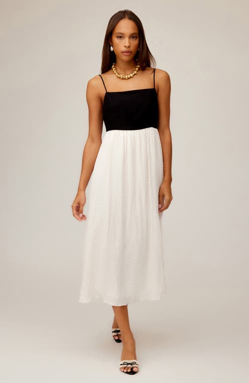 Fifteen Twenty Anetta Contrast Midi Dress In Cream And Black In Neutral