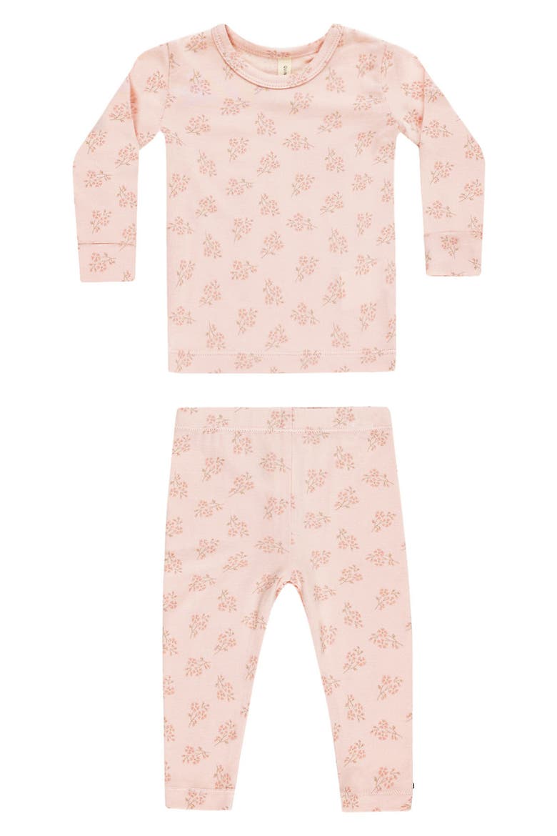 Floral Fitted Two-Piece Pajamas, Main, color, PETAL