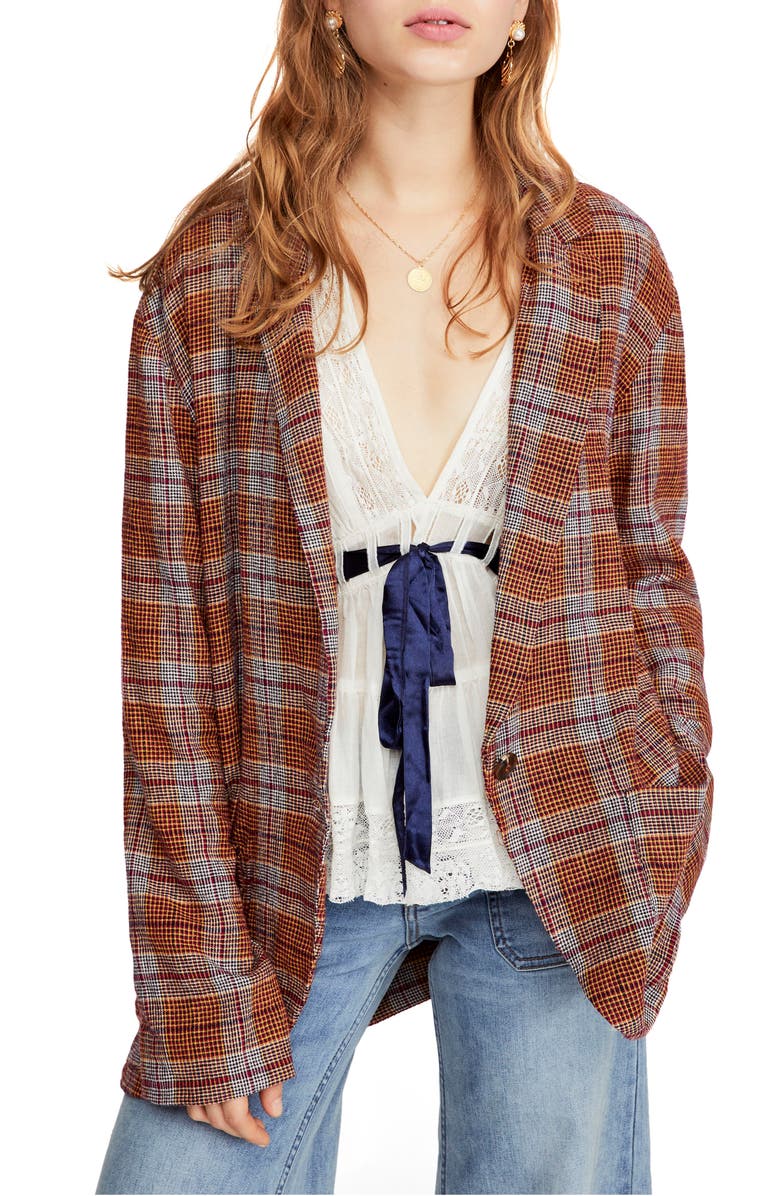Free People Simply Plaid Blazer, Main, color, 
