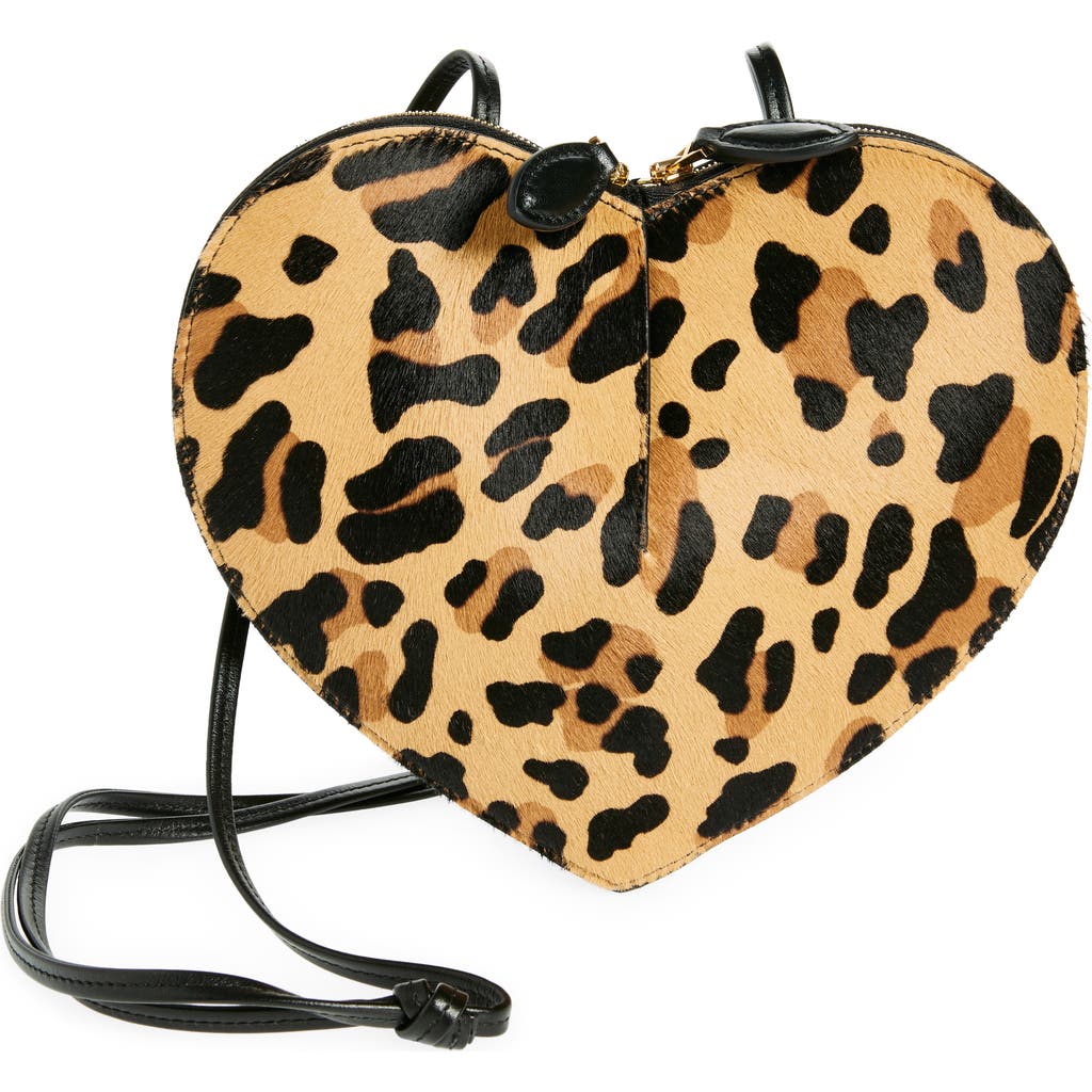 Alaïa Le Coeur Leopard-print Leather-trimmed Calf Hair Shoulder Bag In Brun Sepia