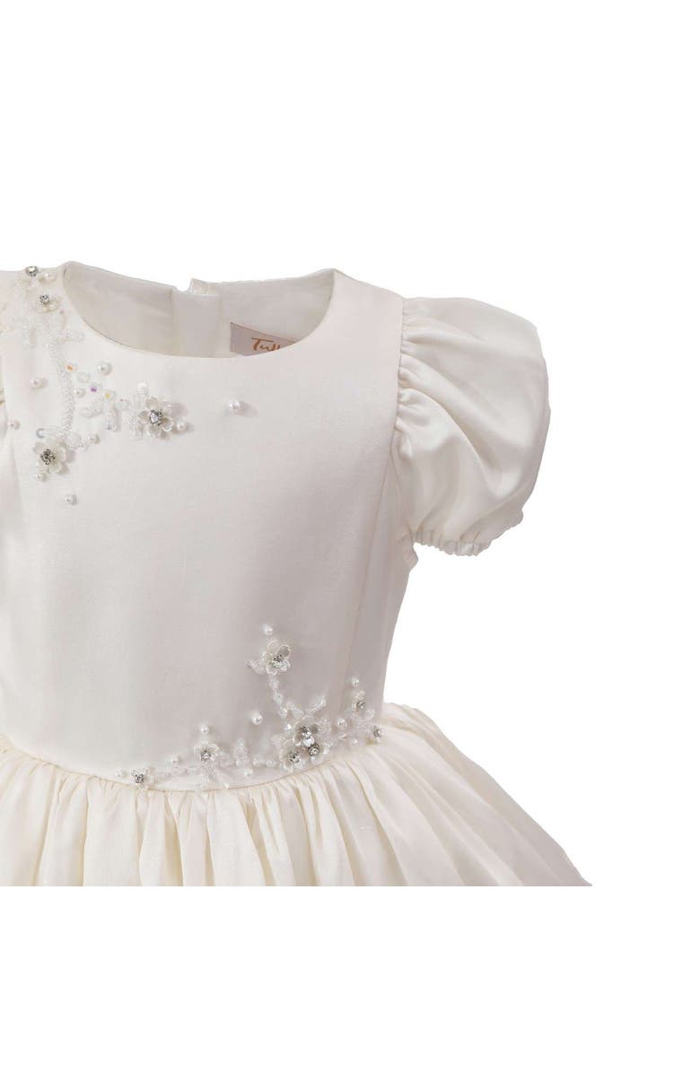 Tulleen Embroidered Pleated Dress, Alternate, color, Ivory