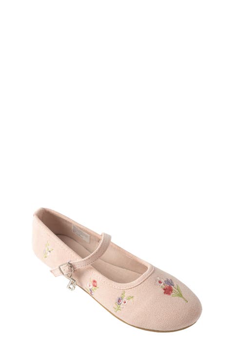Kids' Floral Embroidered Mary Jane Flat