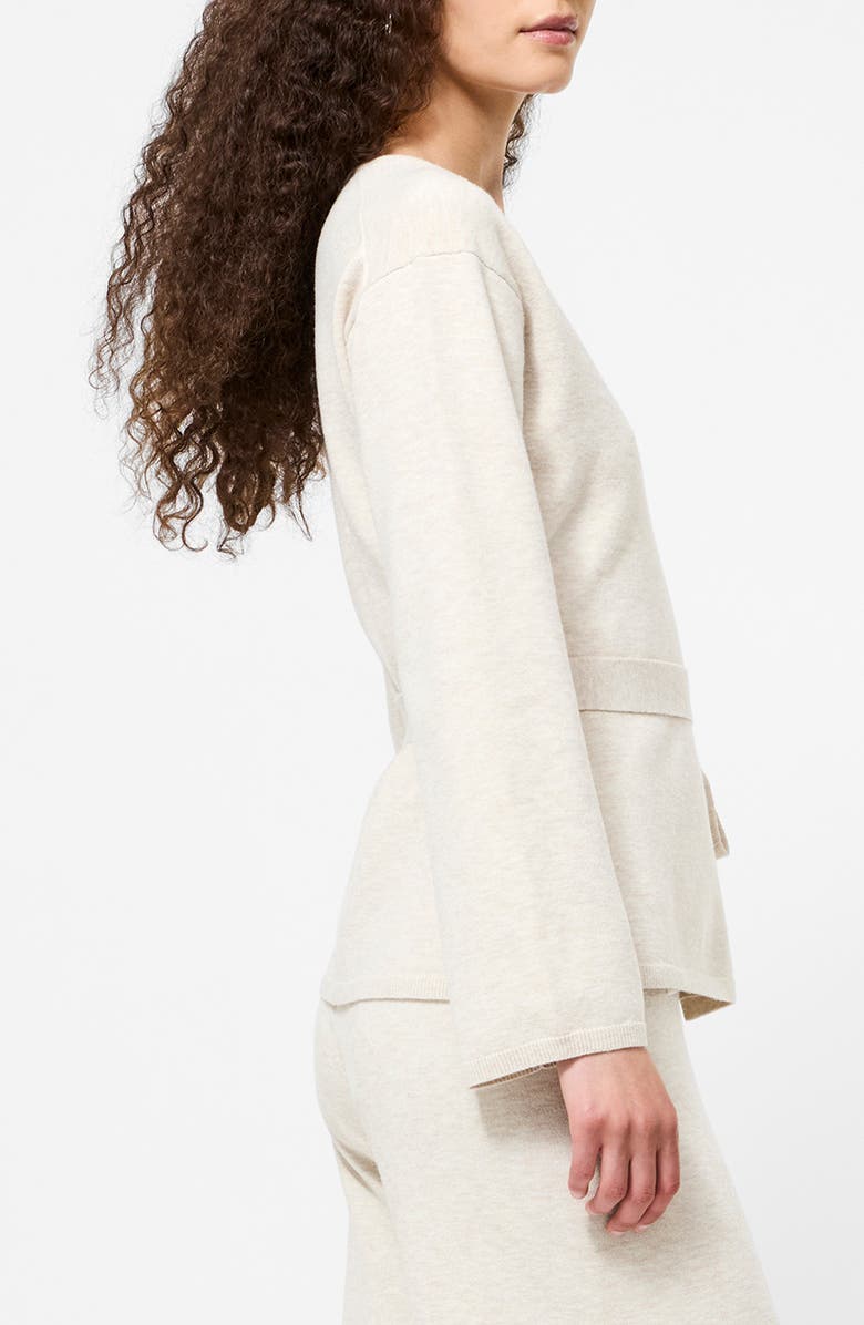 French Connection Marley Wrap Cardigan, Alternate, color, Oatmeal Melange