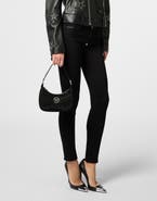 PHILIPP PLEIN Suede Shoulder Bag All-Over Strass Women