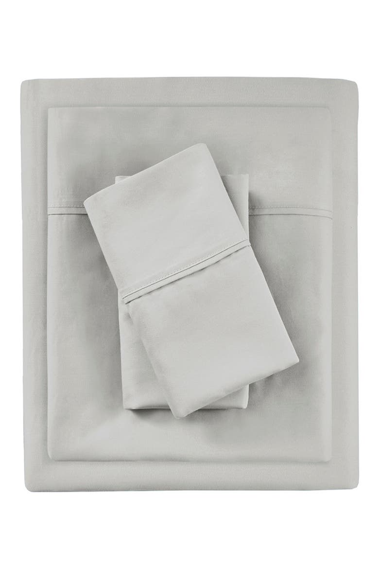 700 Thread Count Tri-Blend Antimicrobial 4-Piece Sheet Set, Main, color, LIGHT GREY