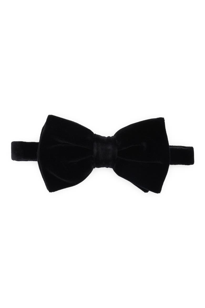 Cotton Velvet Bow Tie, Main, color, BLACK
