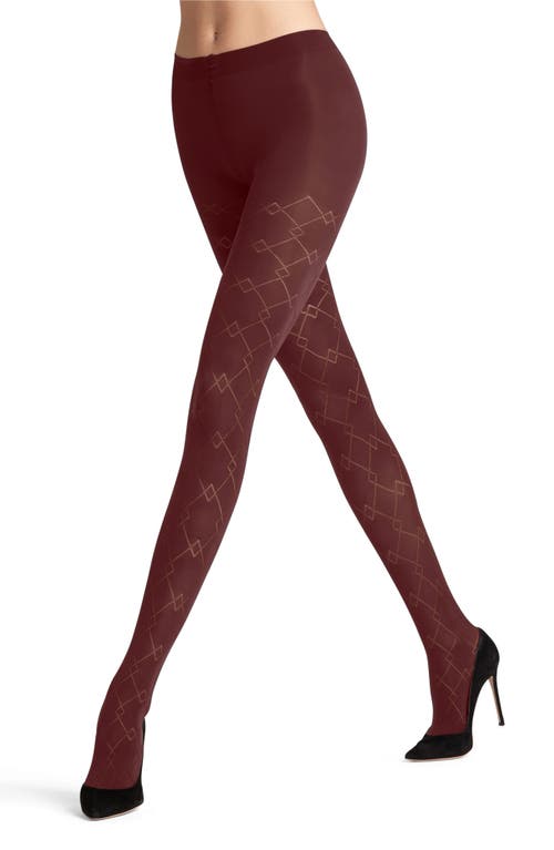 Falke Check Mate Tights In Red