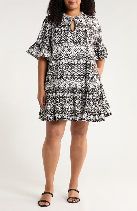La Palma Floral Auggie Cotton Dress (Plus)
