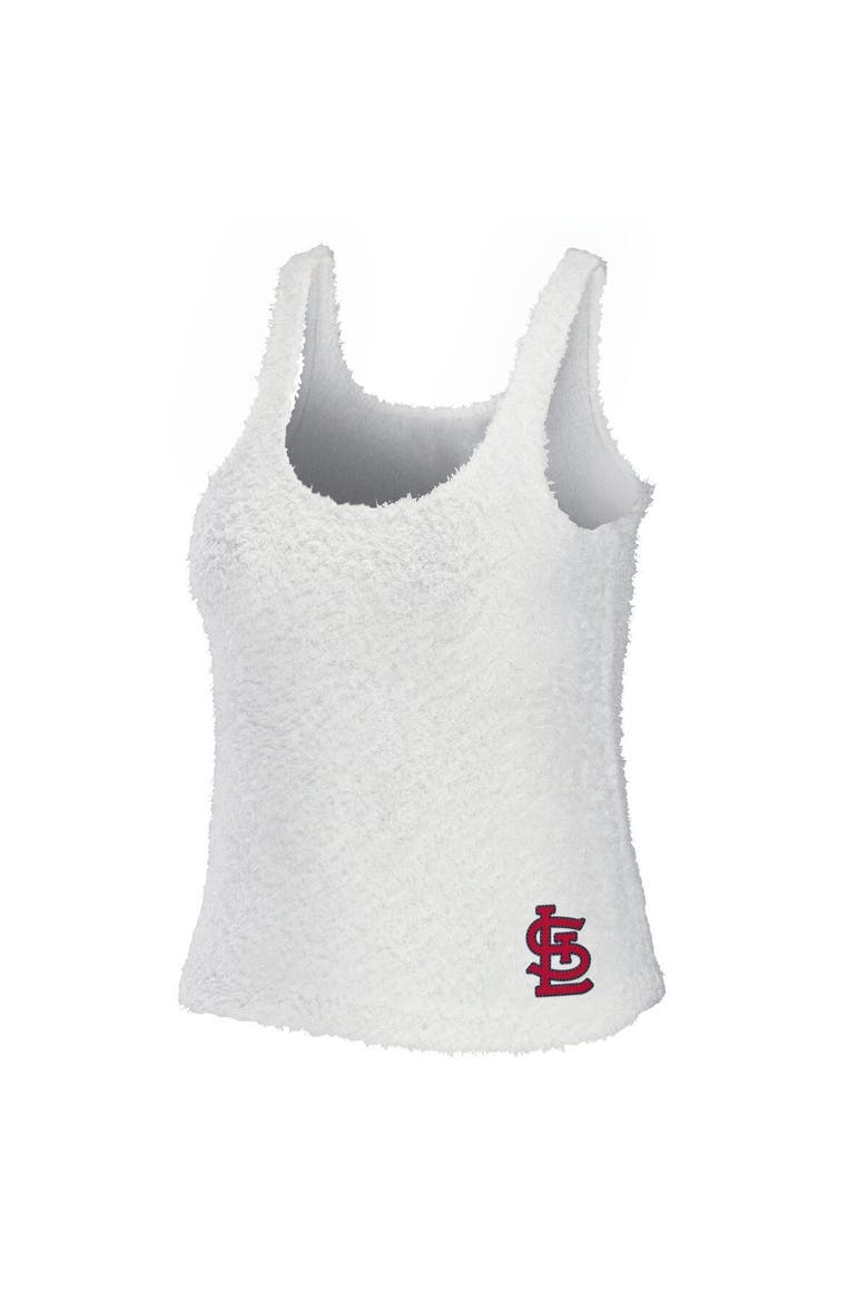 Women's WEAR by Erin Andrews Cream St. Louis Cardinals Plus Size Cozy Scoop Neck Tank Top & Pants Set, Alternate, color, Cream