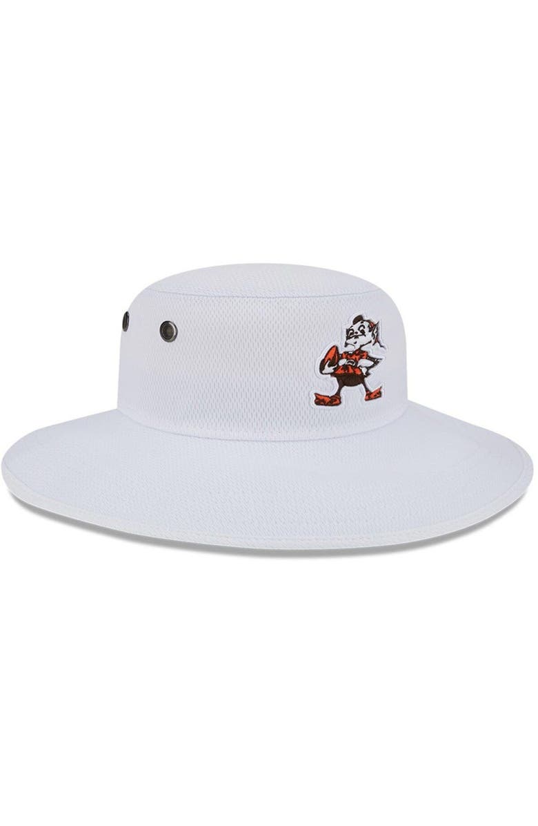 New Era Men's New Era White Cleveland Browns 2023 NFL Training Camp Throwback Panama Bucket Hat, Alternate, color,