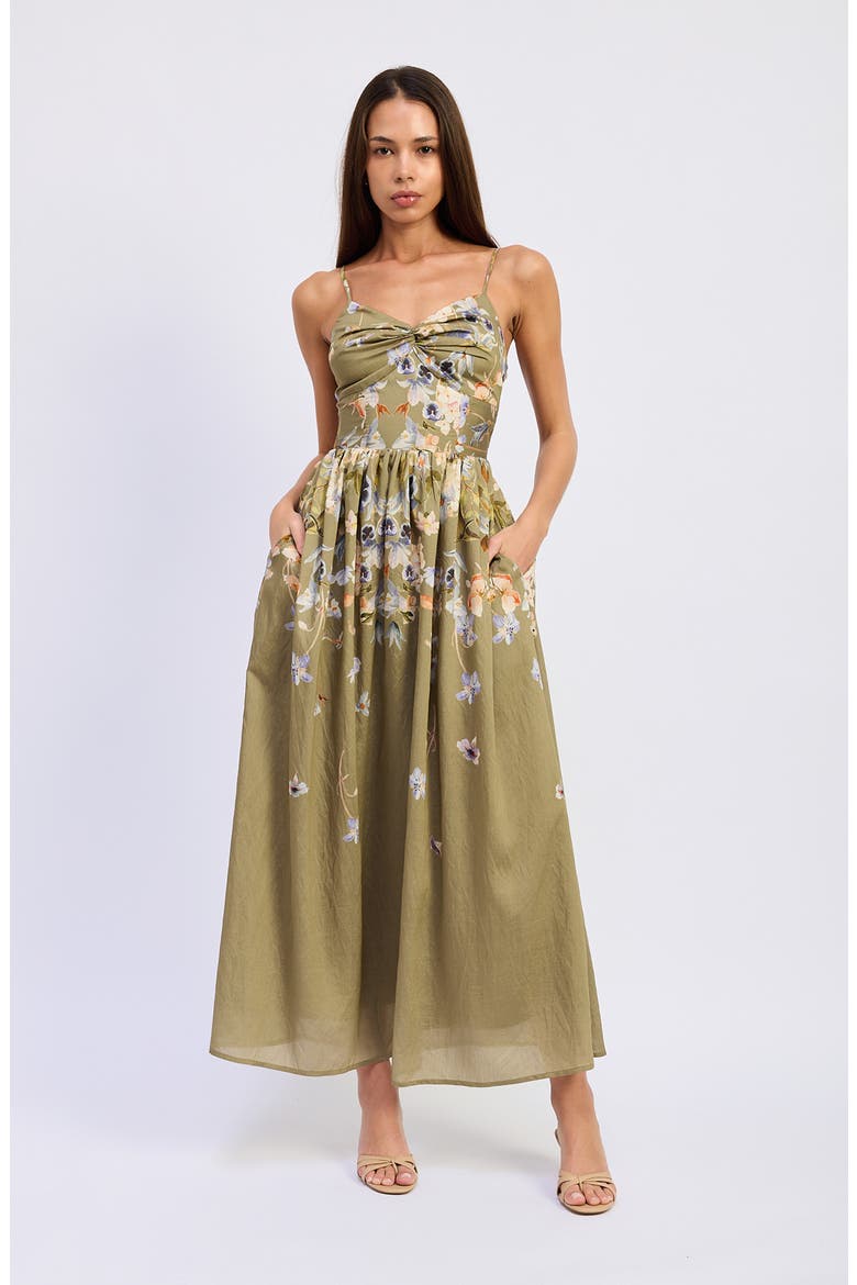 Yvette Floral Maxi Dress, Alternate, color, OLIVE BLUE FLORAL