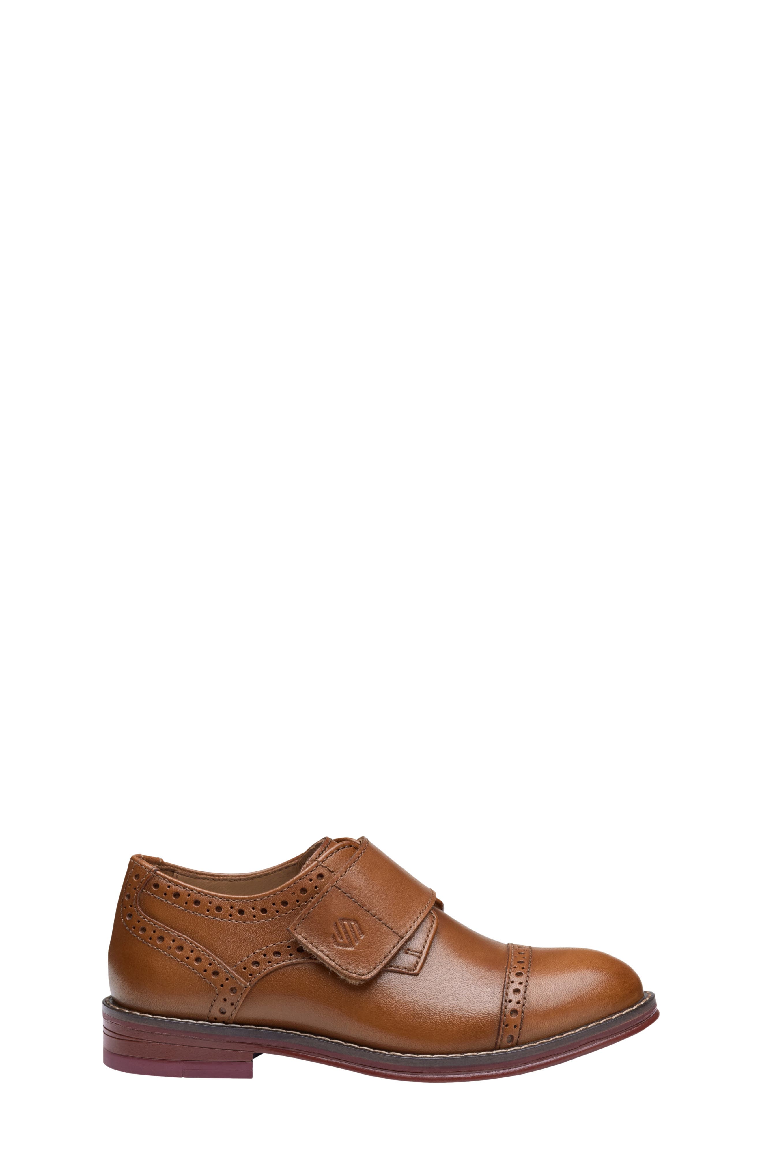 Kids' Conard Cap Toe Monk Strap Shoe, Alternate, color, TAN FULL GRAIN
