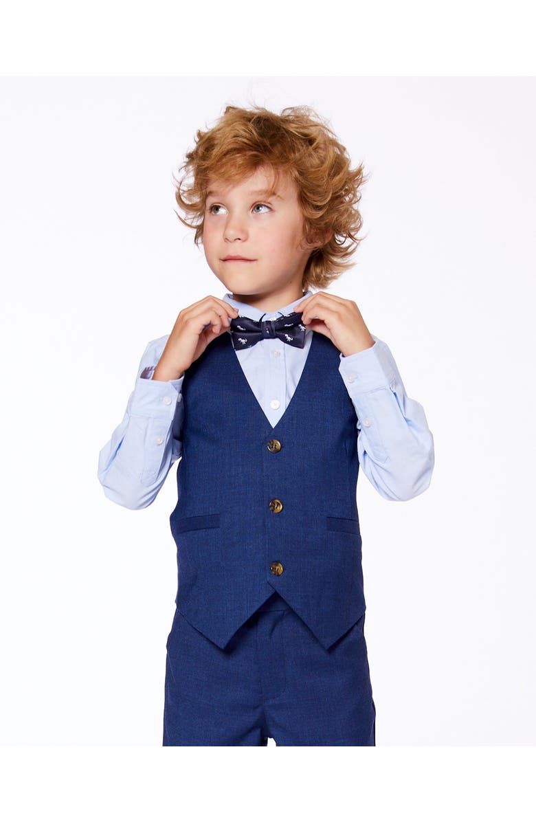 Deux par Deux Boy's Bow Tie Navy Blue And Dino, Alternate, color, 