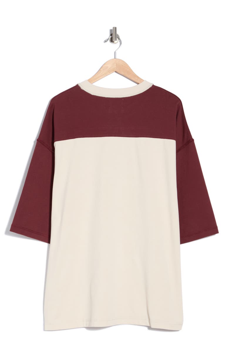DIET STARTS MONDAY Eagle Yoke T-Shirt, Alternate, color, Maroon/ Antique White