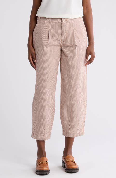 Railroad Stripe Barrel Leg Pants
