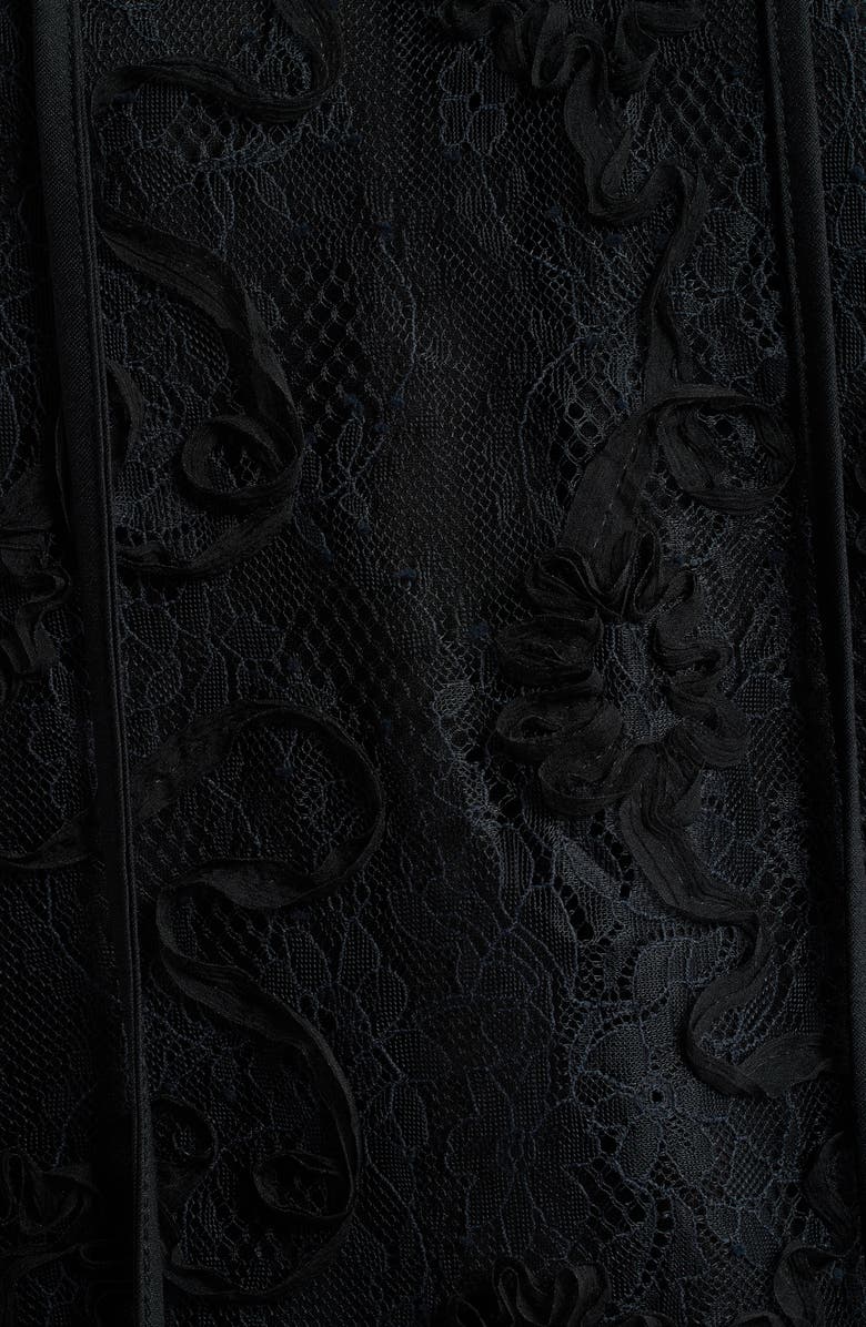 Anne Klein Ruffle Sleeve Lace Top, Alternate, color, Anne Black