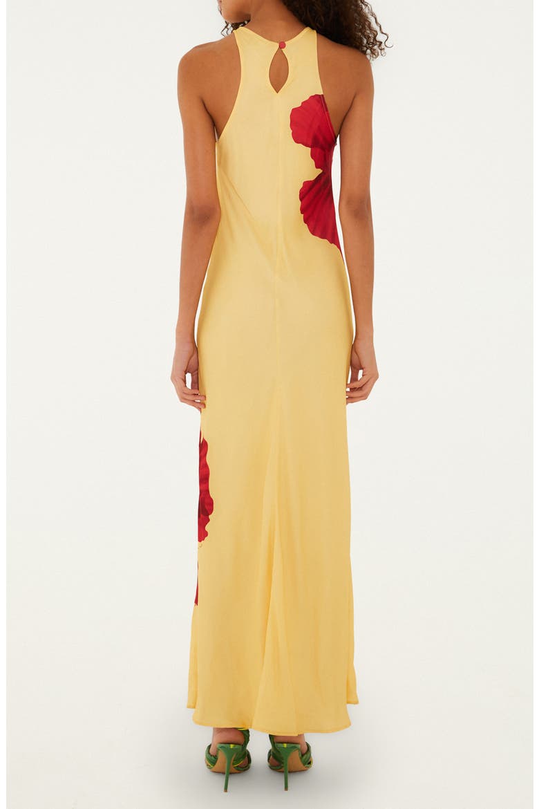 yellow dress red flowers FARM Rio, Poppy Flowers Maxi dress, Women, Yellow, S, Dresses, Viscose