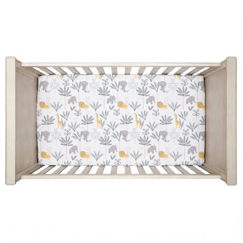 Lambs & Ivy Jungle Adventure 100% Cotton Baby/toddler Fitted Crib Sheet In White