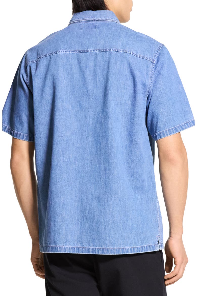 Noll Short Sleeve Cotton Denim Button-Up Shirt, Alternate, color, LIGHT WASH