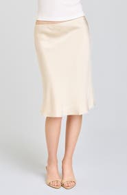 WAYF Felicity Satin Slip Skirt