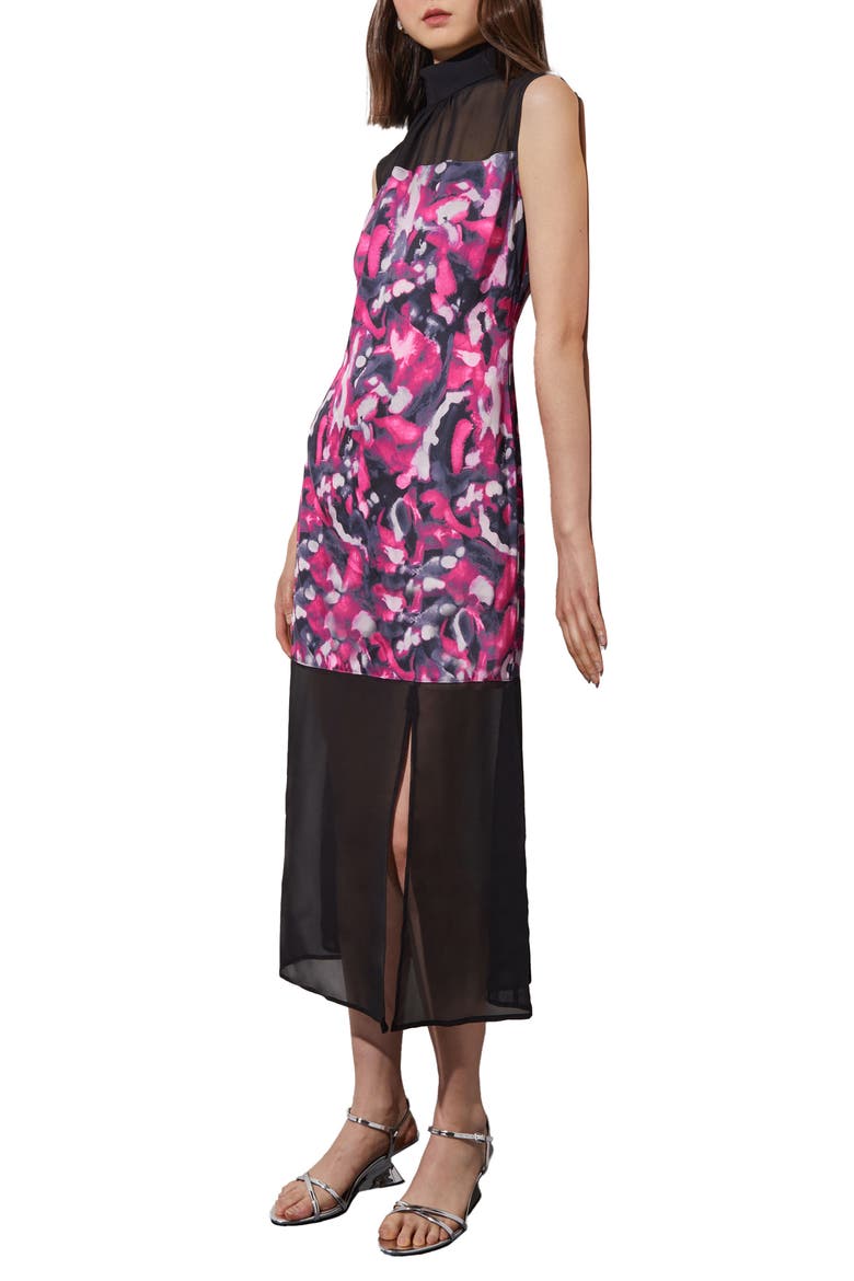 Abstract Floral Mixed Media Midi Dress, Alternate, color, MLBY/ GNT/ BIV