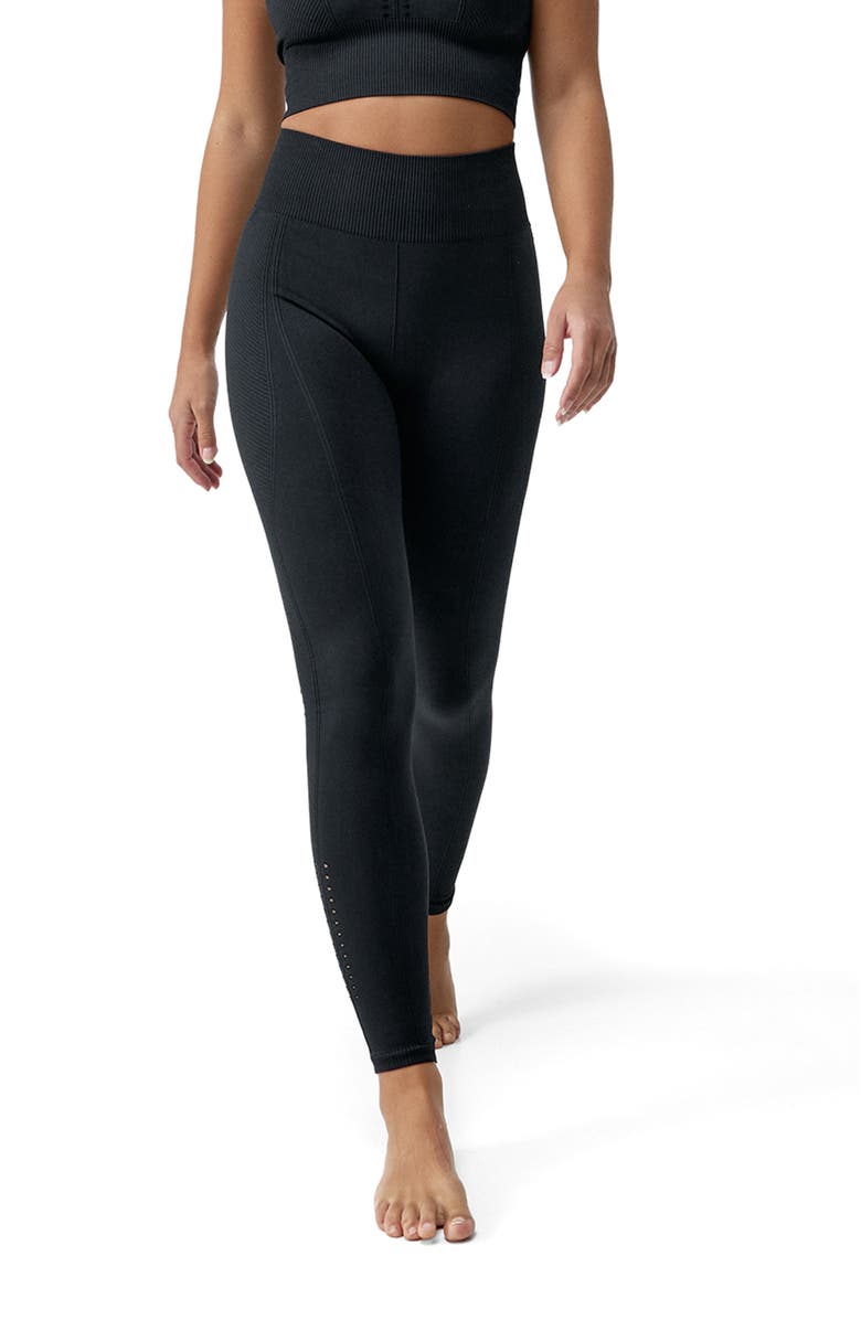 Born Living Yoga India Seamless High Rise Sport Legging, Main, color, Black