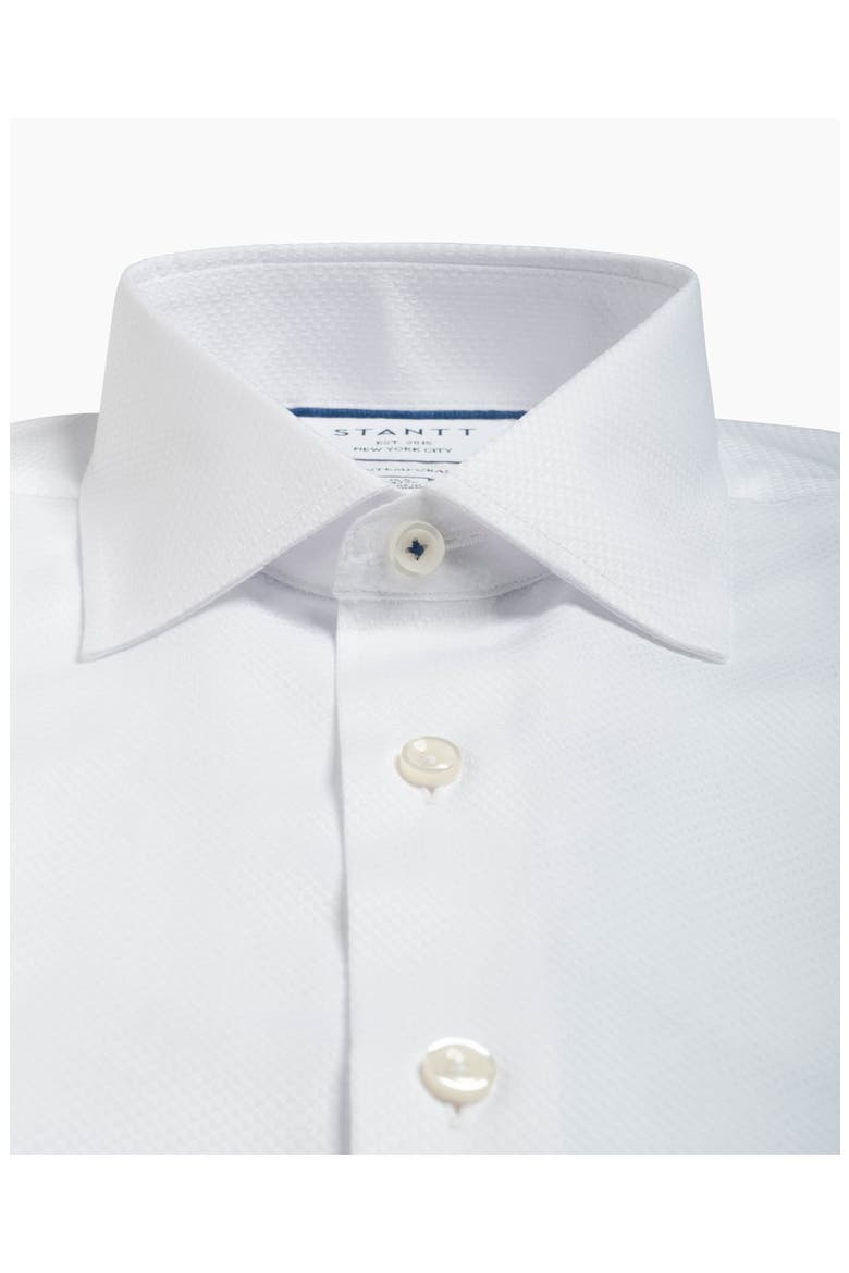 Contemporary Fit Wrinkle Resistant Cotton Dobby Dress Shirt, Alternate, color, WHITE