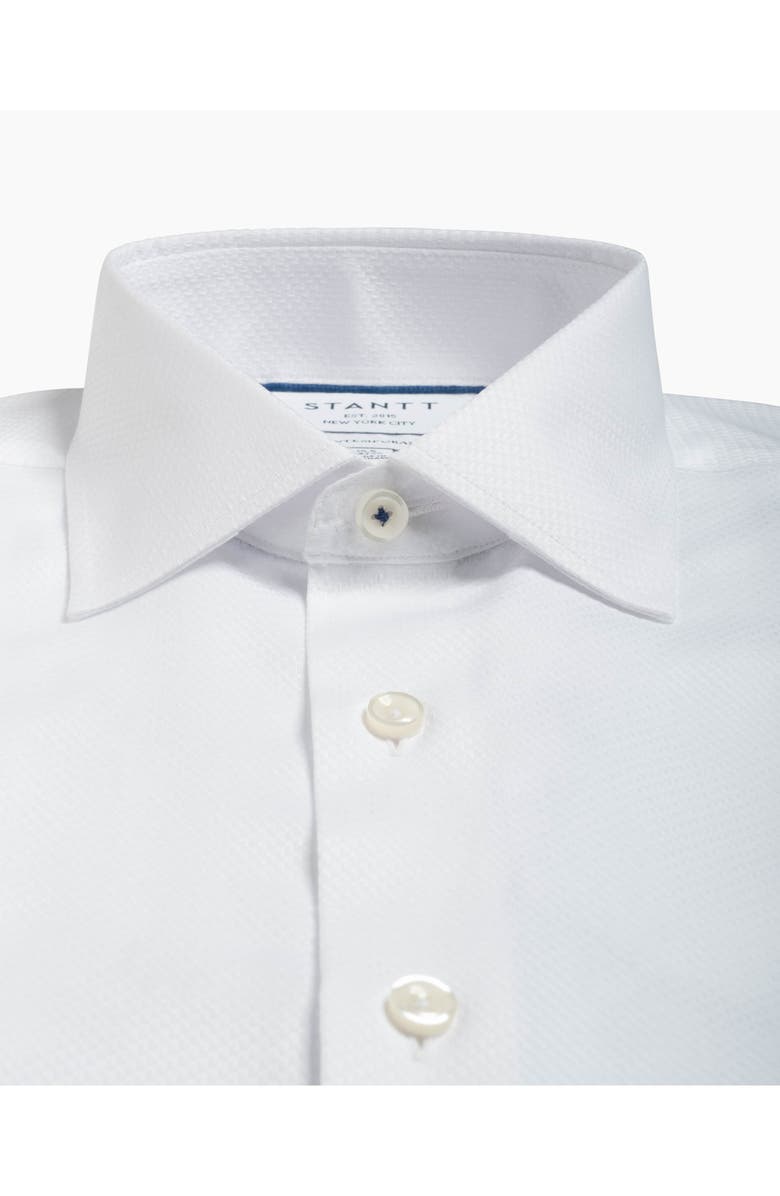 Stantt Contemporary Fit Wrinkle Resistant Cotton Dobby Dress Shirt, Alternate, color, White