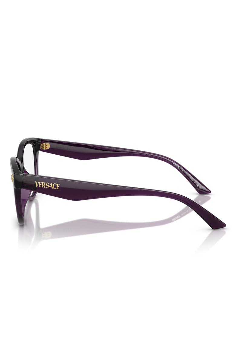 Versace 54mm Cat Eye Optical Glasses, Alternate, color, Violet