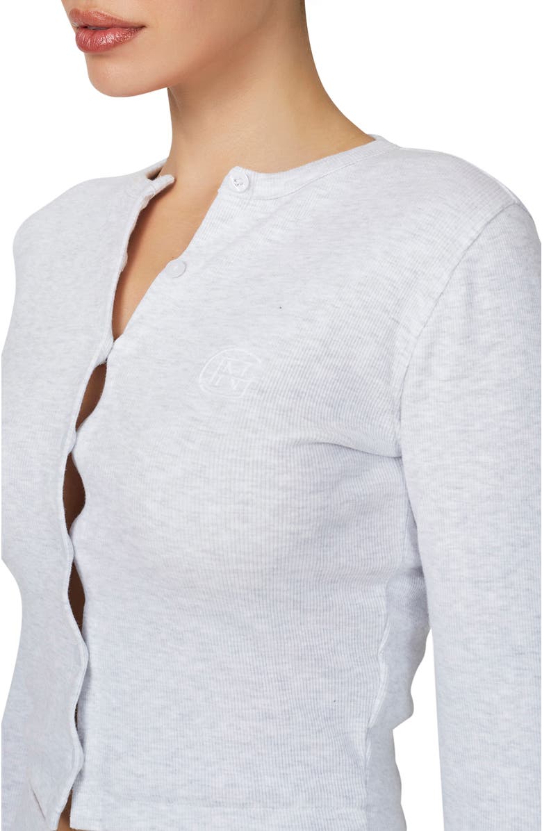 Good For Nothing Ribbed Vintage Buttoned Long Sleeve T-shirt, Alternate, color, Grey