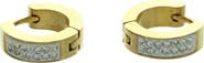 OLIVIA WELLES Gold Plated Crystal Huggie Hoop Earrings