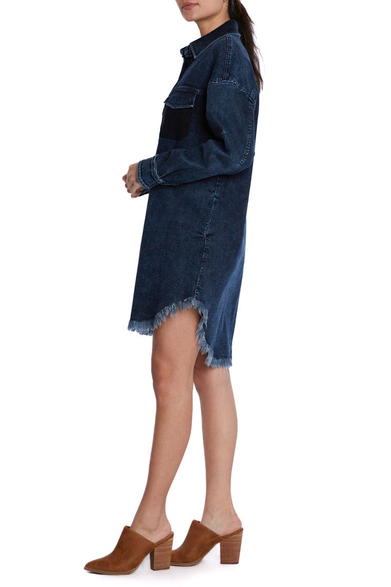 Denim Mini Shirtdress, Alternate, color, NIGHT SKY