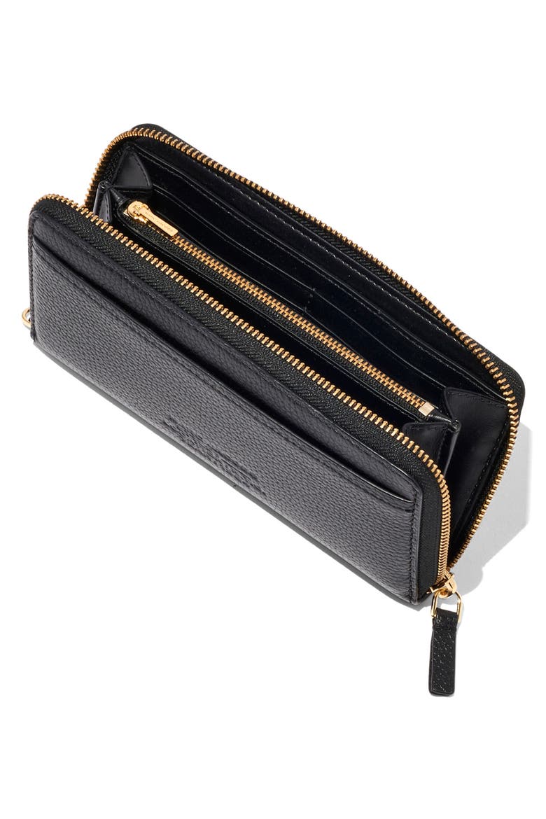 The Continental Leather Wristlet, Alternate, color, BLACK