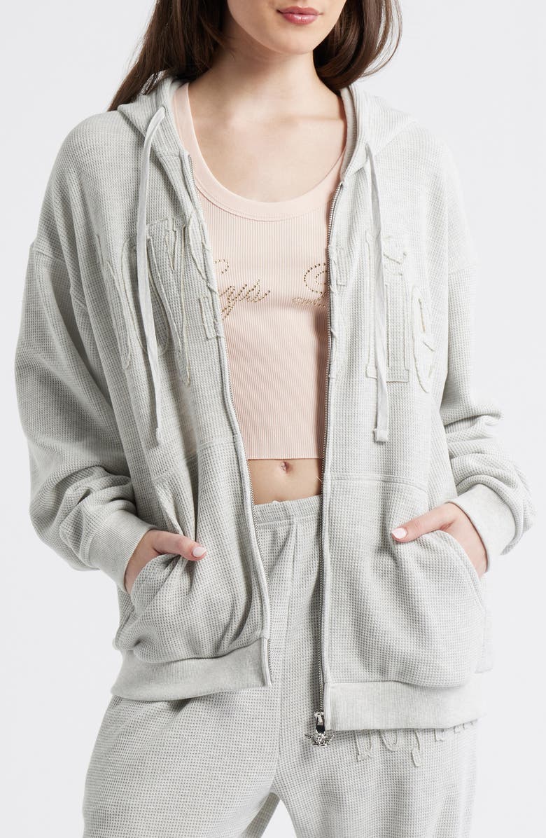 BOYS LIE <p>Grey Area Thermal Zip Sweatshirt</p>, Main, color, Heather Grey