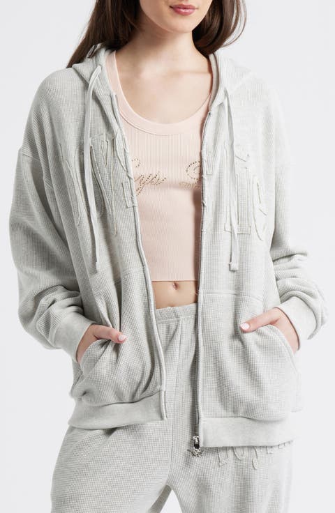 <p>Grey Area Thermal Zip Sweatshirt</p>