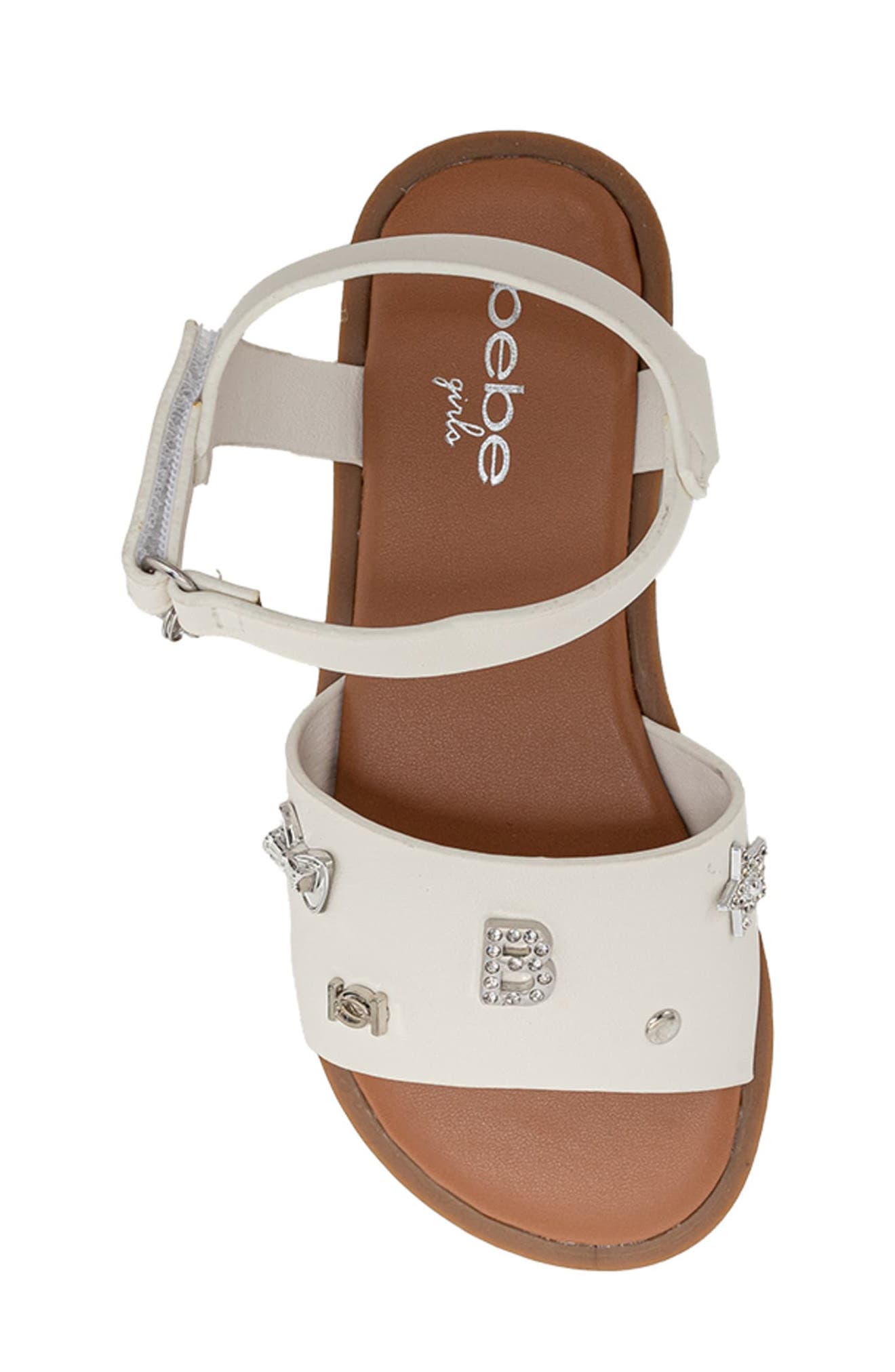 bebe Kids' Clement Sandal, Alternate, color, White