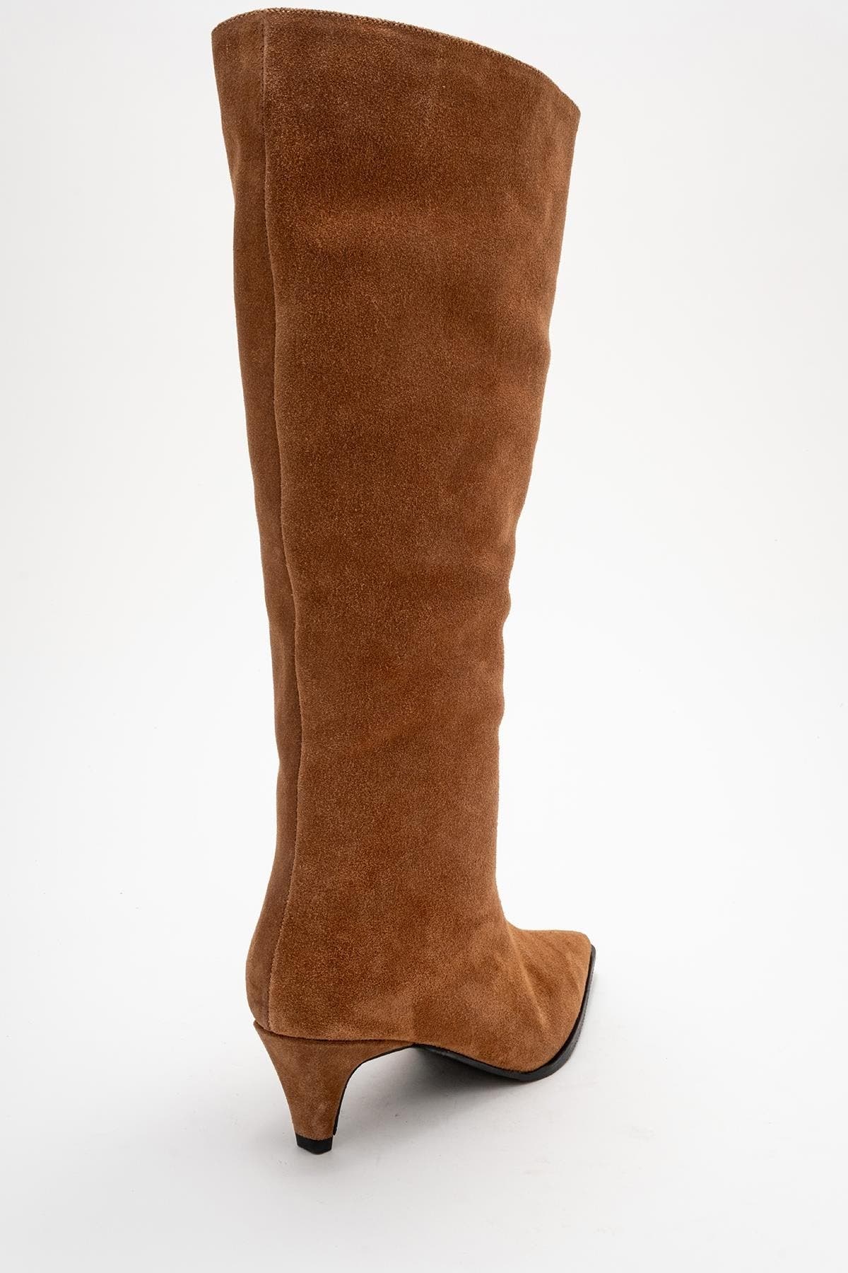 Siora Leather Knee High Boot, Alternate, color, Cognac Suede Leather