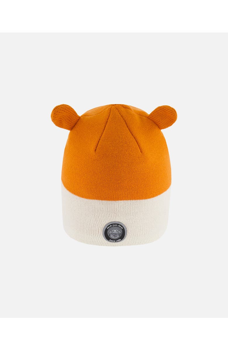 Deux par Deux Boy's Knit Hat Orange Fox Face, Alternate, color,