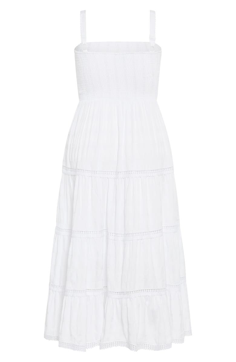 City Chic Dakota Tiered Maxi Sundress, Alternate, color, White