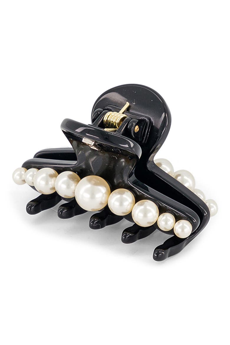 Imitation Pearl Claw Clip, Main, color, BLACK
