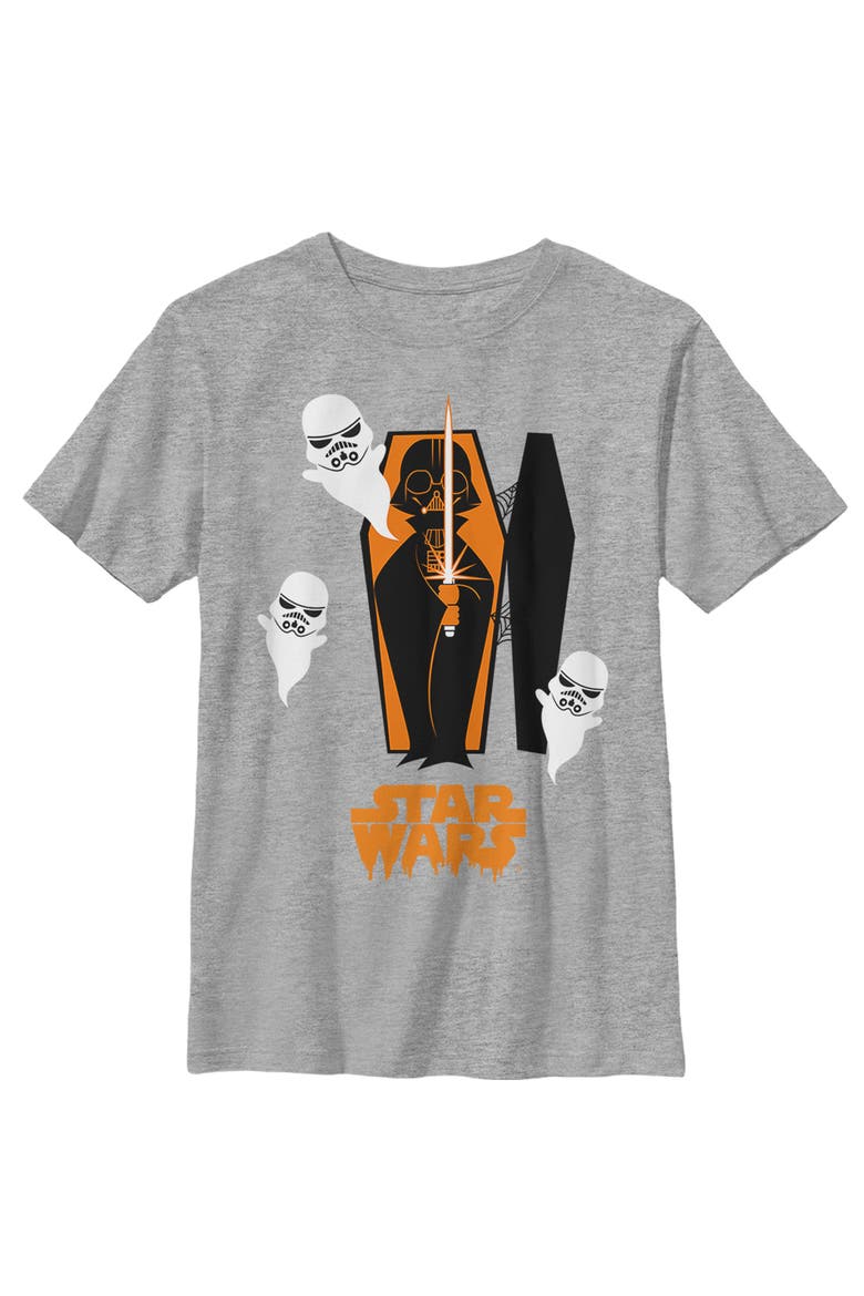 Boy's Star Wars Halloween Darth Vader Coffin  Graphic T-Shirt, Main, color, Athletic Heather