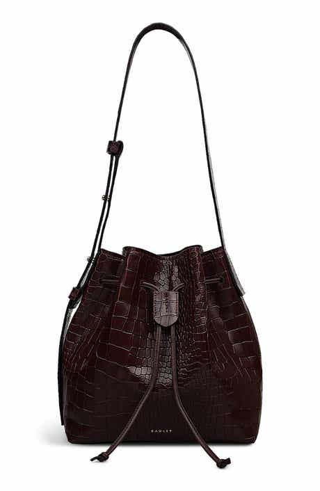 Radley Water Resistant Croc Embossed Faux Leather Bucket Bag