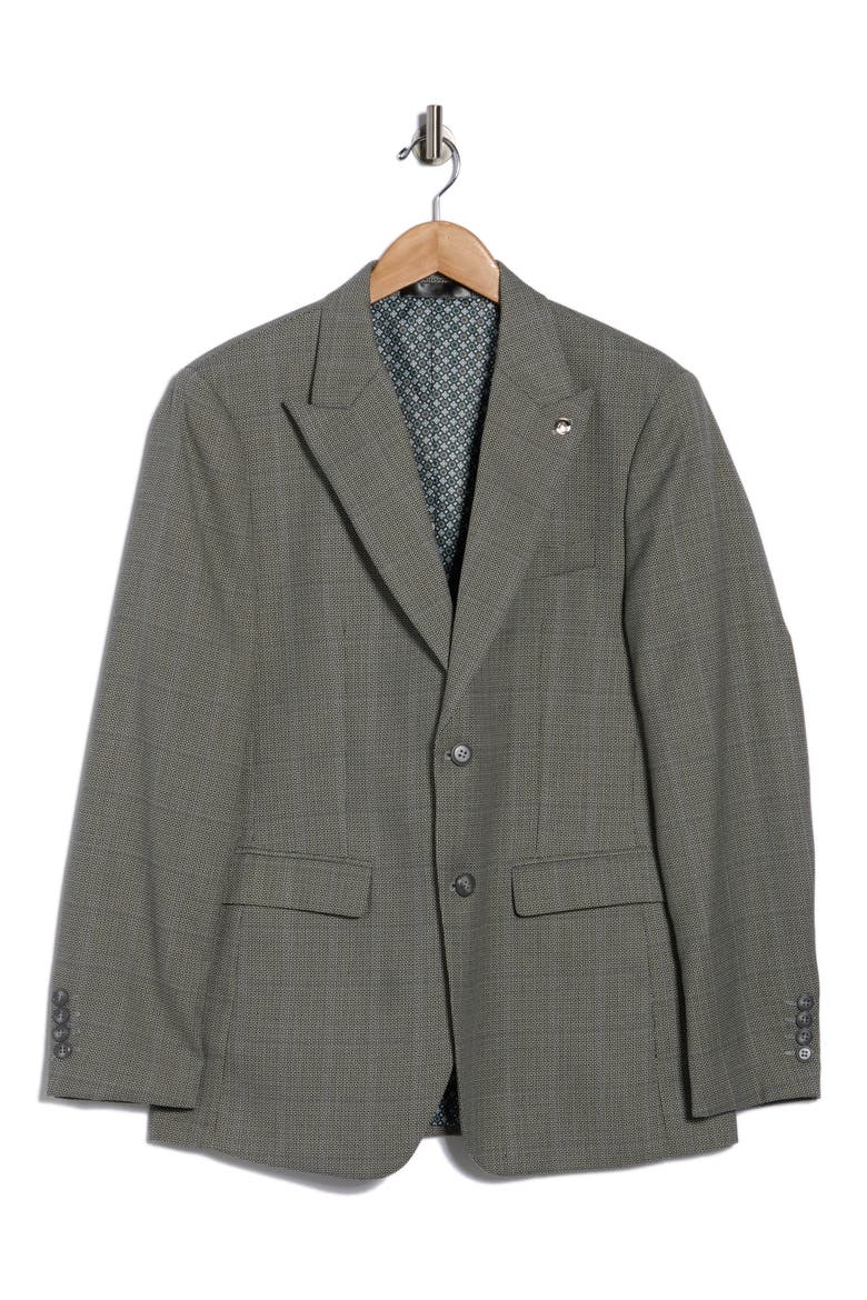 Slim Fit Plaid Stretch Sport Coat, Alternate, color, GREY