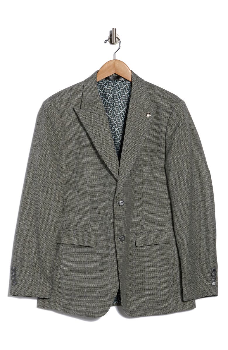 T.R. PREMIUM Slim Fit Plaid Stretch Sport Coat, Main, color, Grey